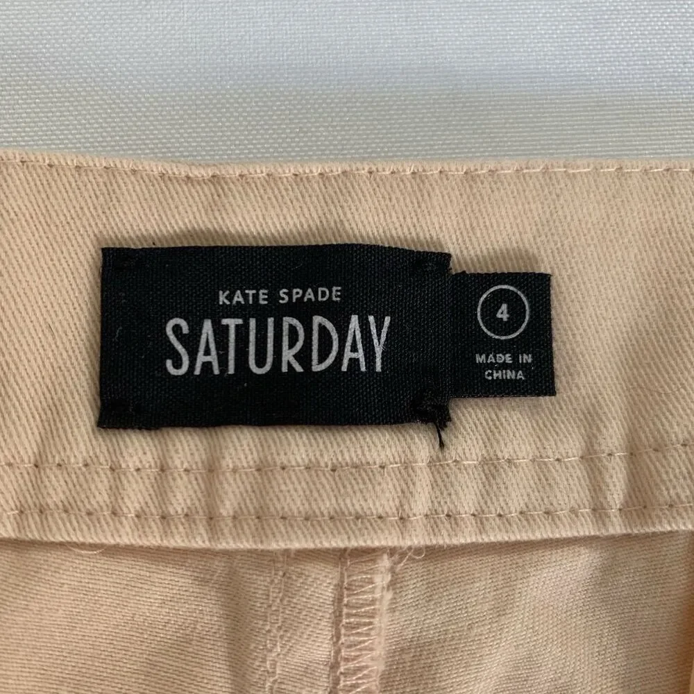 Kate Spade Saturday Pant Women 4 Pastel Pink Peach‎ Pockets Chino Career Office